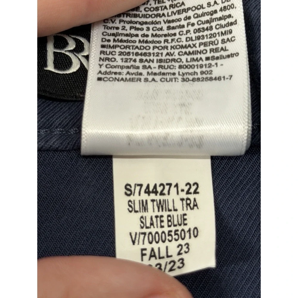 Banana Republic Slim Traveler Pants Mens 34x30 Slate Blue Stretch Office